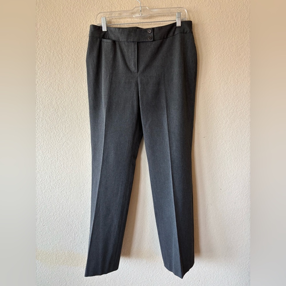 TALBOTS Signature Stretch Gray Flat Front Career Work Pants Size 10